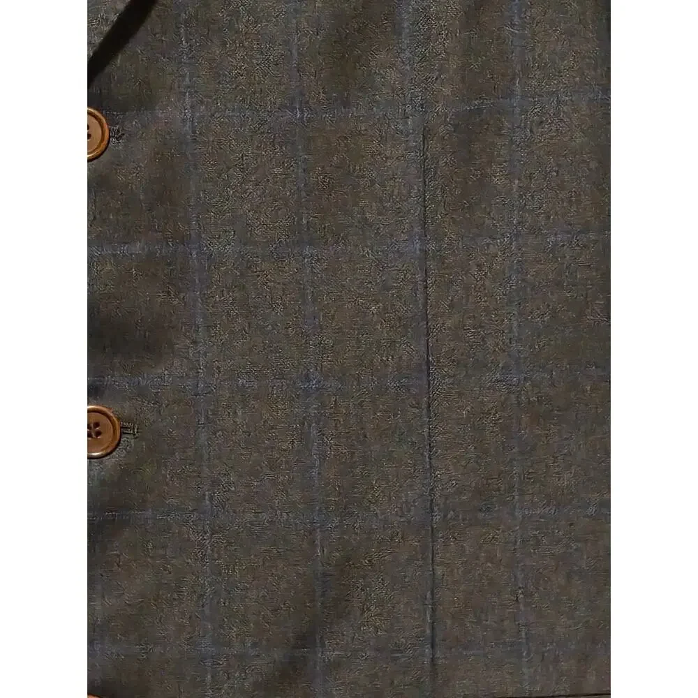 Trussini Boyds Wool Windowpane Suit Jacket Blazer Pants Set Italy Size 40R EU 50